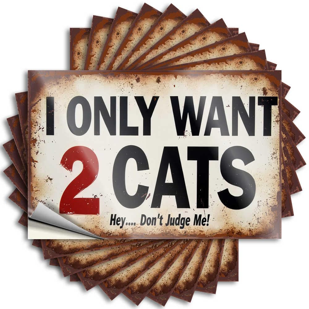 Fzfn Colour Lettering Sticker Backyard Bar Decor | Cool Case I Only Want 2 Cats Sign For Darts(12X18cm)