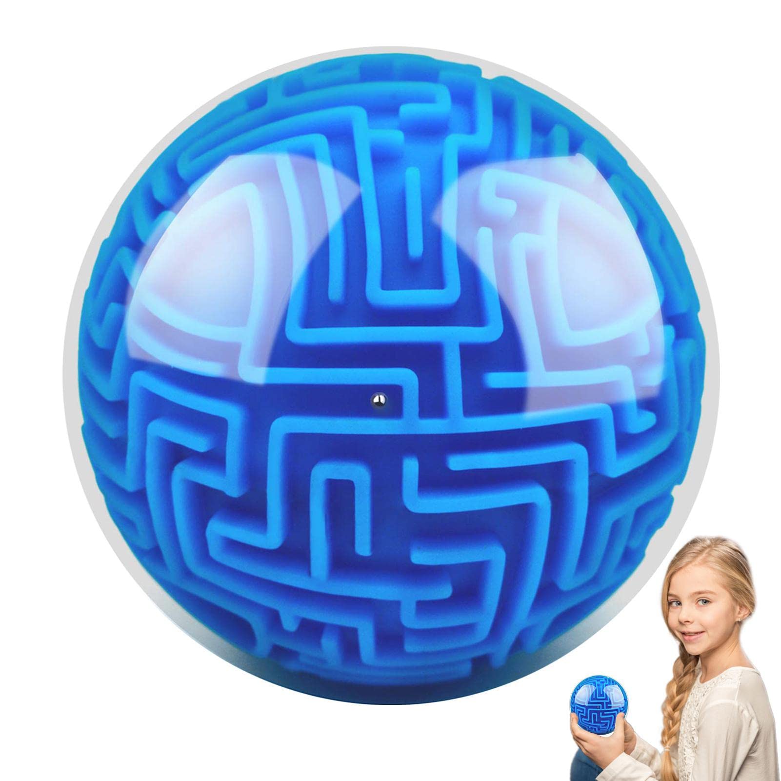 HoldesSequential Maze Ball - Challenges Game Lover Tiny Balls Brain Teasers Game,Maze Puzzle Cube Ball Sphere Educational Toys for Students Teens Adults