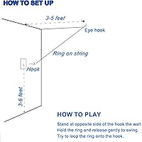 Vista 6 de Juego de lanzamiento de gancho y anillo, kit de bricolaje, juego de lanzamiento de anillos con cuerda y ganchos para exteriores/interiores