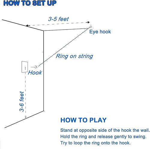 Miniatura 6 de Juego de lanzamiento de gancho y anillo, kit de bricolaje, juego de lanzamiento de anillos con cuerda y ganchos para exterioresinteriores