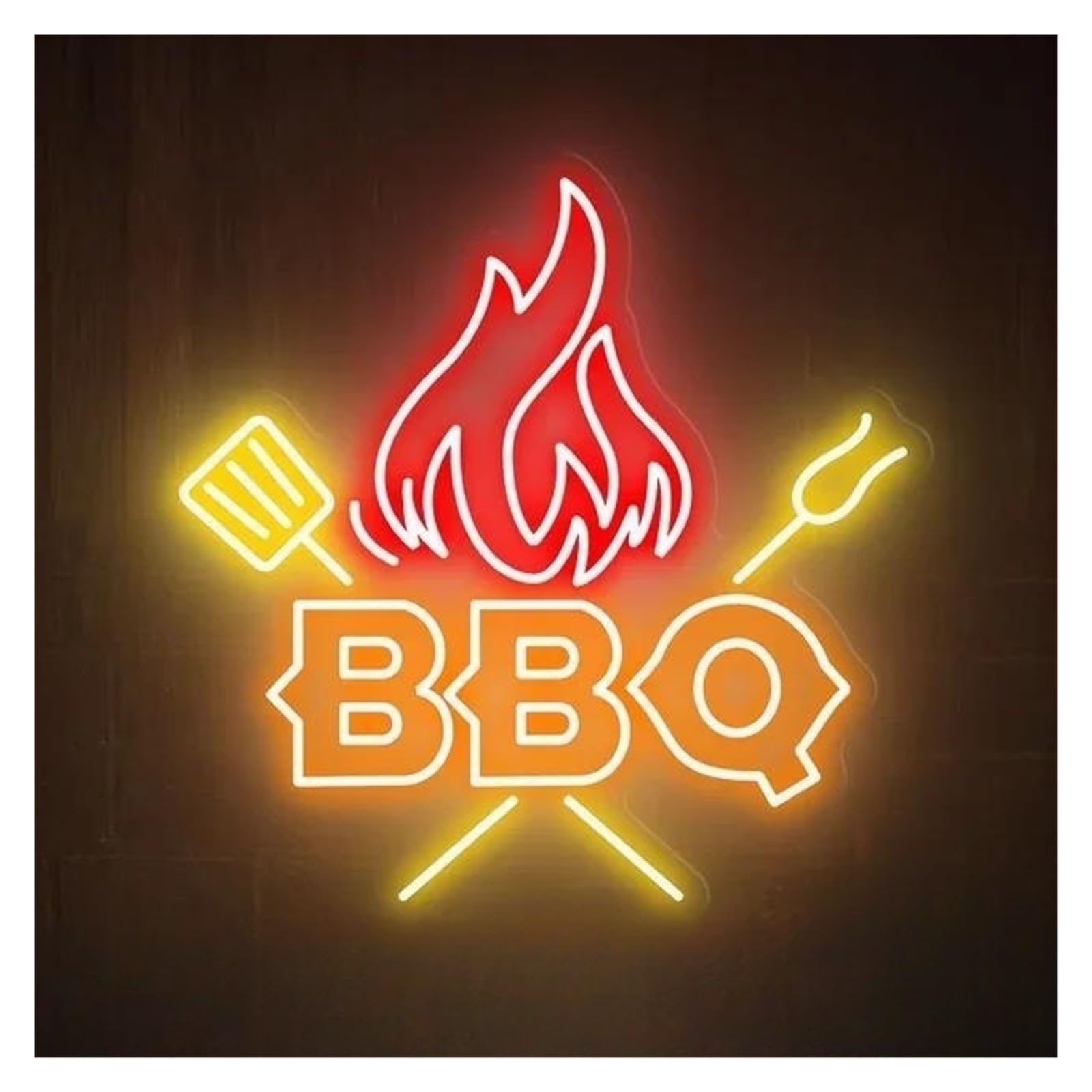 SHOUXI Sign Lamp BBQ Neon Signs Barbecue Beer Bar Club Home Wall Decor Hanging Business Window Display Decorative Lights 40cm(A)