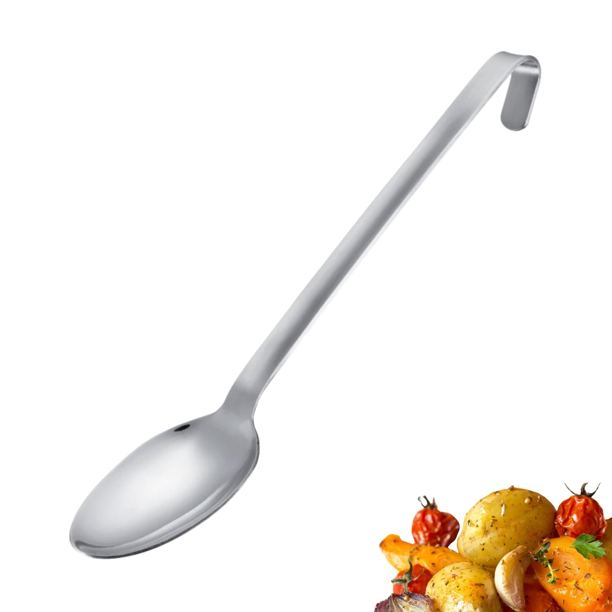 Westmark Gemüselöffel Pro – Edelstahl Kochlöffel mit breitem Löffelkopf – Universaler Servierlöffel für Gemüse, Kartoffeln & Co – Silber, 38 cm
