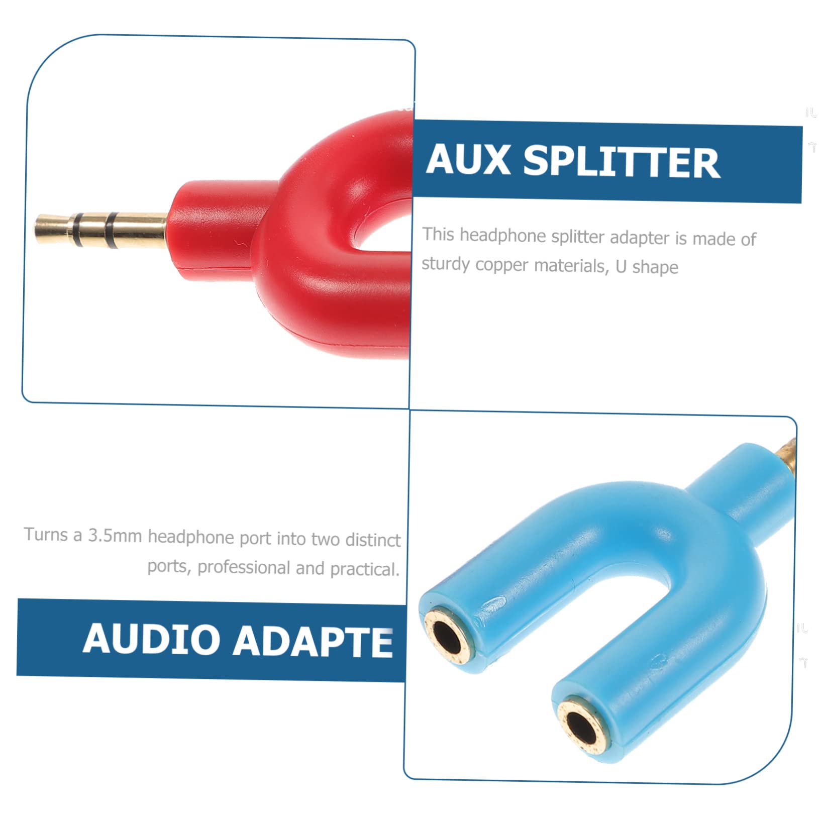 Abaodam 30pezzi Adattatore Splitter Audio Per Cuffie Compatibile Dispositivi Portatili Design Compatto e Leggero Facile Da Trasportare e Utilizzare
