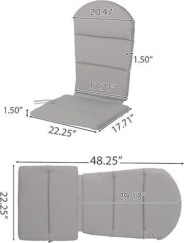 Miniatura 3 de Christopher Knight Home Reed - Cojín para silla Adirondack resistente al agua para exteriores, color gris, 1 unidad (paquete de 1), color gris