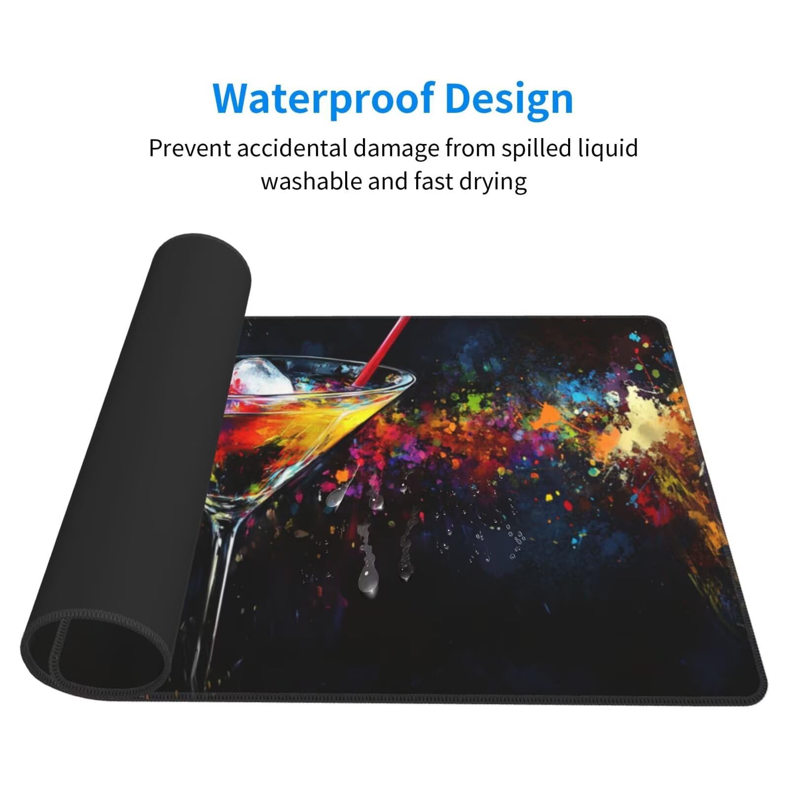 Kolorowa podkładka pod mysz XXL owocowa mata na biurko 1600 x 800 x 3 mm zmywalna podkładka do gier na laptopa, z antypoślizgową gumową podstawą do gier, PC, pracowników biurowych Y1369