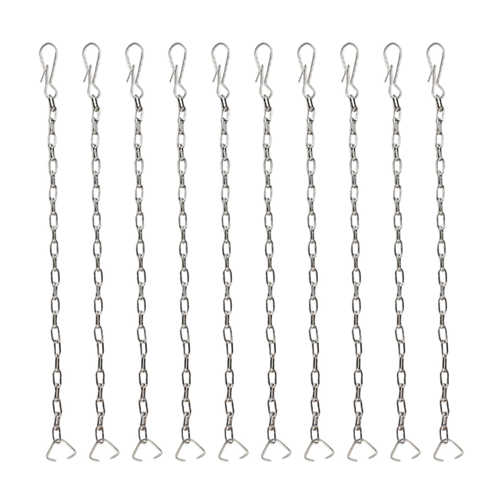 10Pcs Stainless Steels Universals Flapper Chain Replacement Toilet Lift with Hook and Rings for Most Universals Toilet