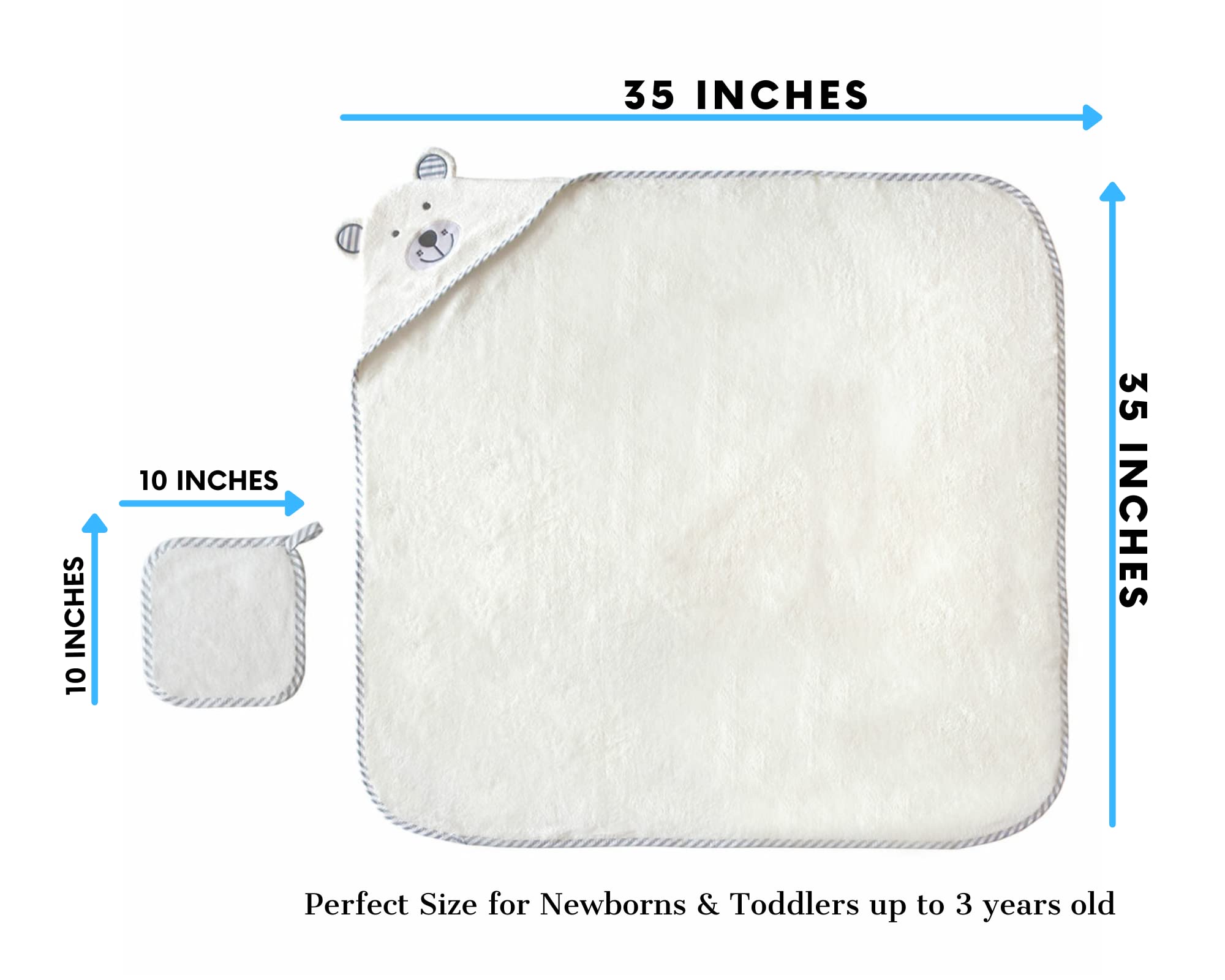 Asciugamano per bambini in bambù, XL, con cappuccio, set completo con guanto da bagno, funziona alla grande come asciugamano per neonati o asciugamano per neonati, perfetto per lista dei bambini e