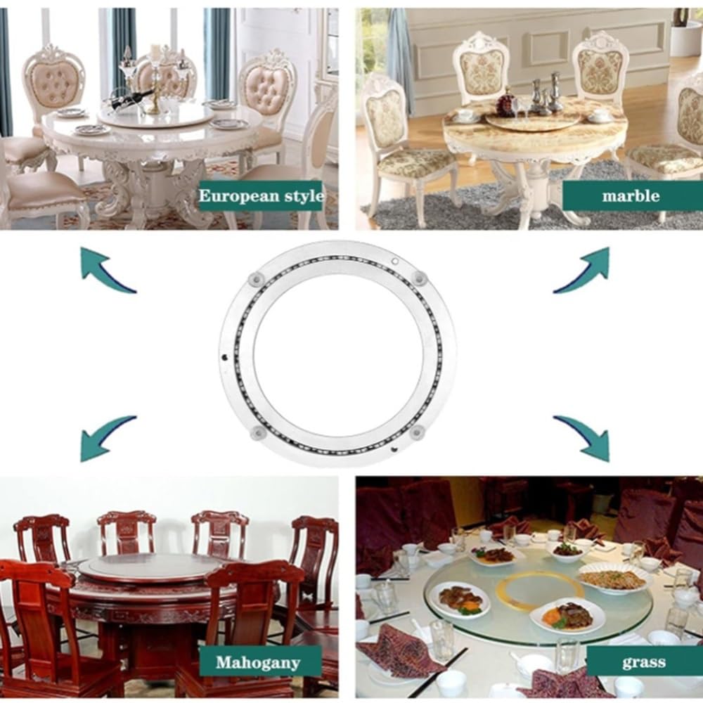 NILZA Rodamiento Placa Giratoria, Cojinete Giratorio De Aluminio Rodamiento Giratorio Lazy Susan Soporte Giratorio, Redonda Rodamientos para Mesa Giratoria, 40cm 50cm 60cm 70cm (Size : 300mm(12in))