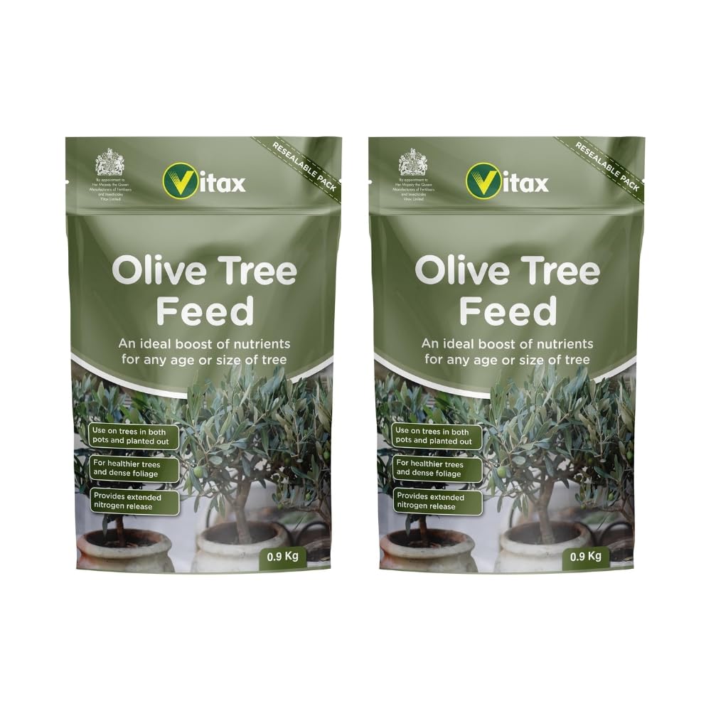 Olive Tree Feed, Suitable For Borders, Pots & Containers, Encourages Healthy Growth, Plant Food, and Garden Products โ 900 g (Pack of 2)