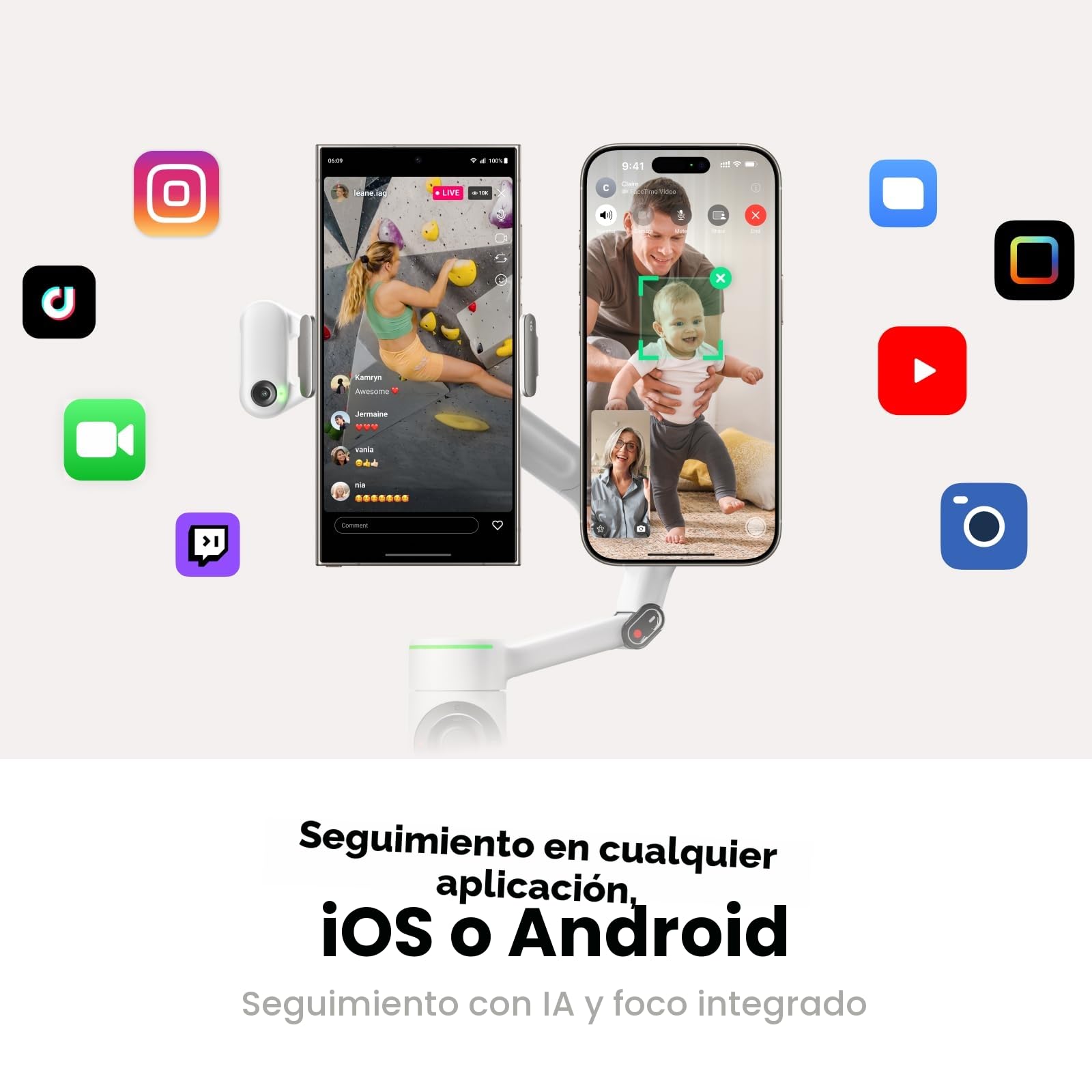 Insta360 Flow 2 Pro Gris - Gimbal para teléfonos con IA con Apple DockKit, seguimiento panorámico de 360º, inclinación libre, trípode/selfie stick integrado y estabilizador portátil para vlogs/viajes.
