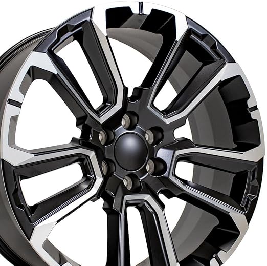 OE Wheels CV68 24 Inch Rim Fits Suburban 1500 High Country Style 6x139.7 24x10 Satin Black with Milled Edge - Hollander 14088 (1)