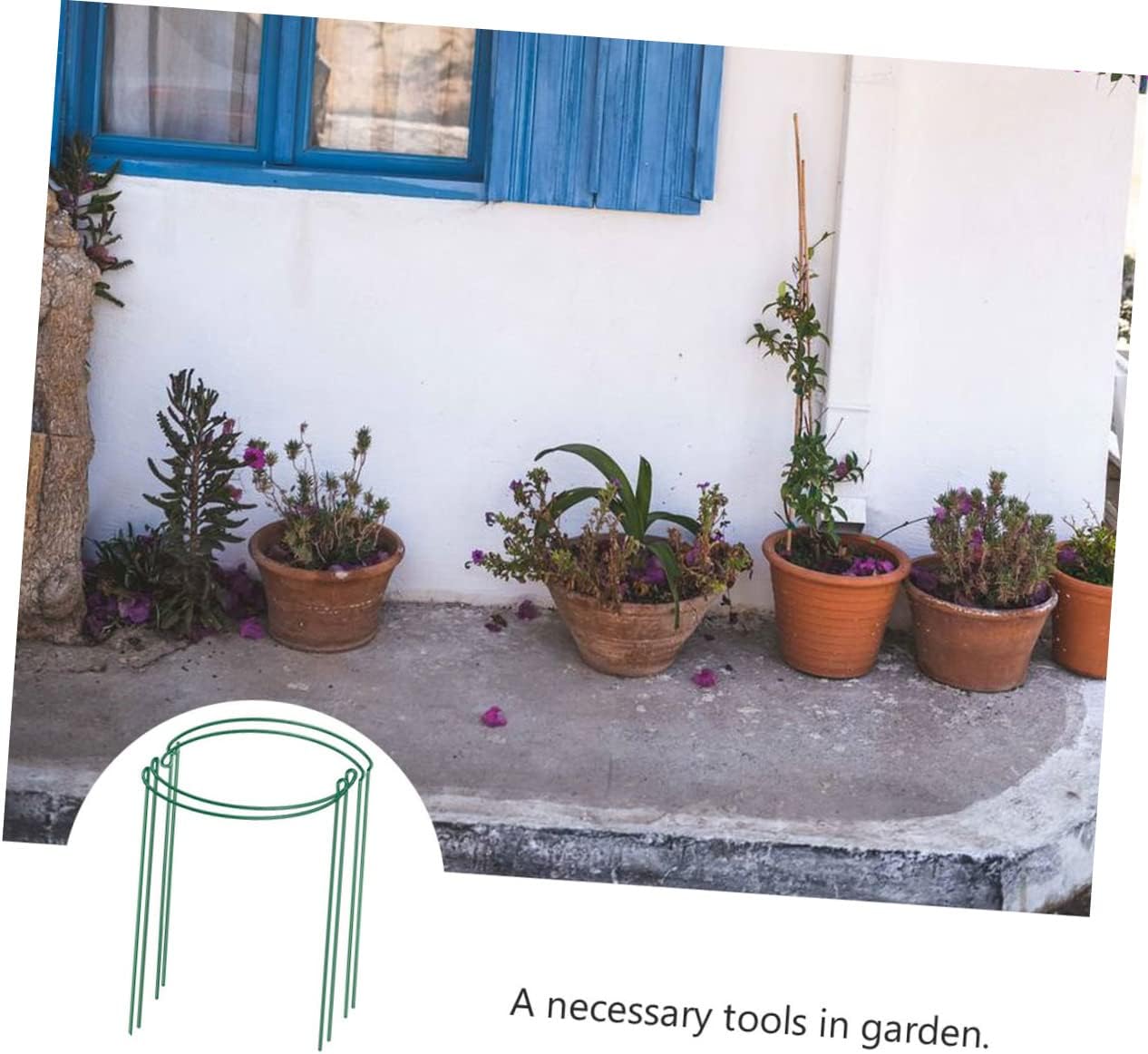 Yardwe Flower Support Frame 4pcs Plant Stakes Ring Half Circle Stand for Rose Peony Bushy Plants Vine Crops