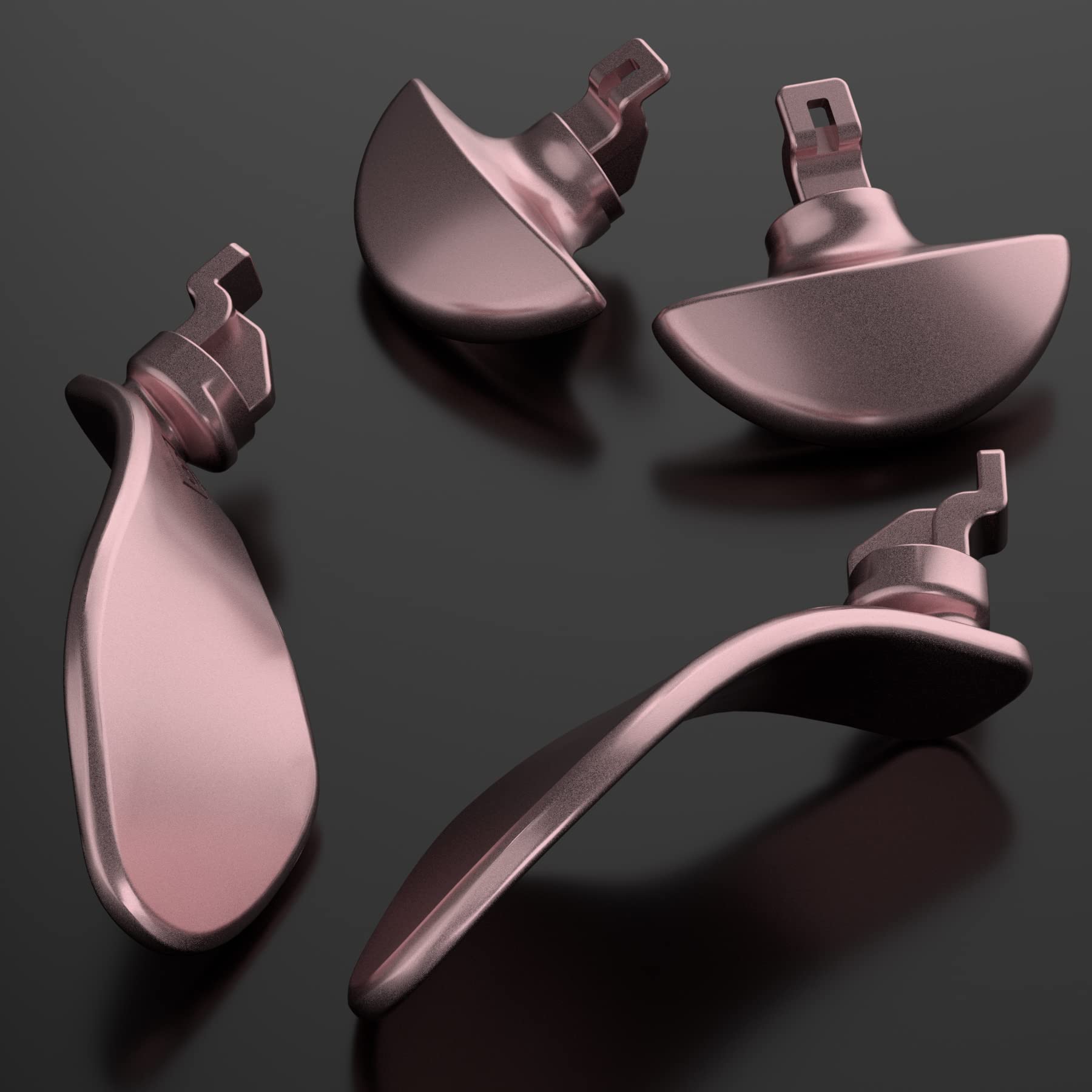 eXtremeRate Rückpaddel für PS5 Edge Controller, Metallic-Roségold, austauschbare 4 Stück Metallrückentasten für PS5 Edge Controller – Controller Nicht im Lieferumfang enthalten