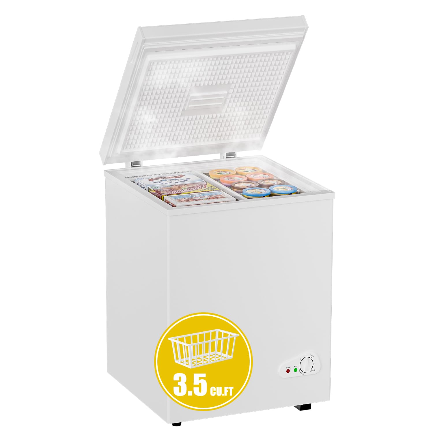 3.5 cuft Chest Freezer - Compact, Energy-Efficient Mini Deep Freezer with Removable Baskets for Apartments, RVs & Garages - Quiet Operation | Fridge.com