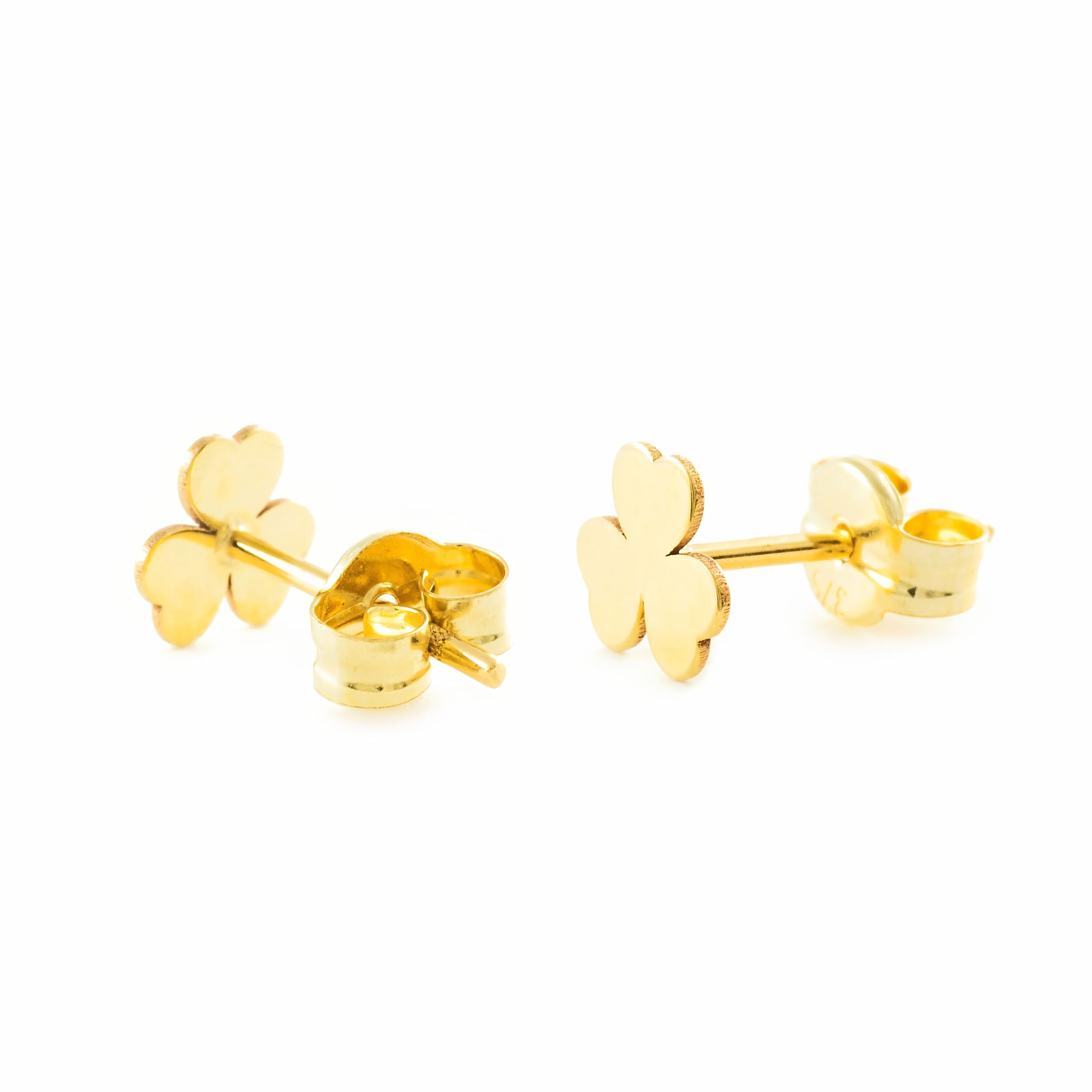 Damen & Kinder Kleeblatt Ohrringe Gelbgold 9K - Garantiezertifikat - Mondepetit - 2671