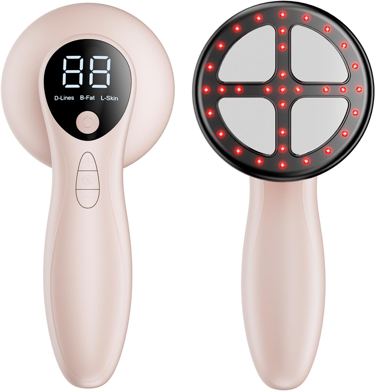 Masseur Anti Cellulite Appareil Massage Minceur Vibra Pro, 4 Têtes de Professionnel Pour La Taille, Ventre, Fesses, Bras, Unisexe, Lifte, Resserre et Masse la Peau (Or Rose)