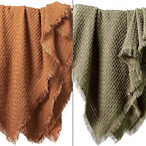 lifein Throw Blanket for Couch - Soft Boho Throw Blanket, Cozy Knit Small Lightweight Blankets & Throws for Bed,Chair,Sofa,Living Room,Home Decor(50 * 60 inches) Cover