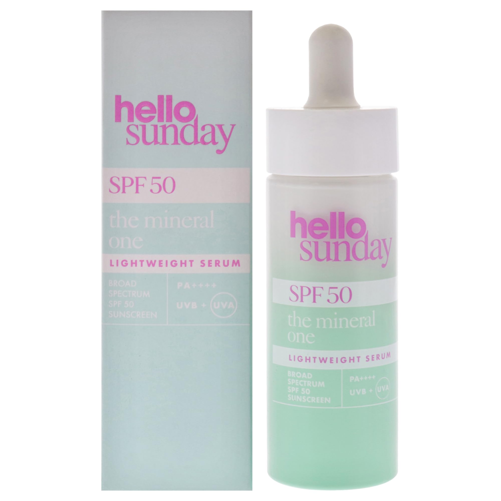 The Mineral One Lightweight Serum SPF 50 Pa Plus by Hello Sunday for Women - 1.01 oz Serum, Cranberry, 30.3 ml (Pack of 1)