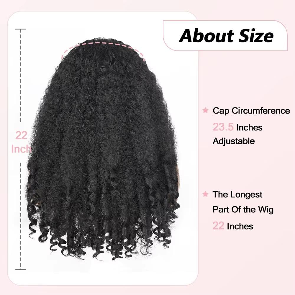 Haarpflege Dunkelbraune Verworrene Gerade Lace-Front-Perücke Mit Lockigen Enden Für Schwarze Frauen(13X4,22inches)