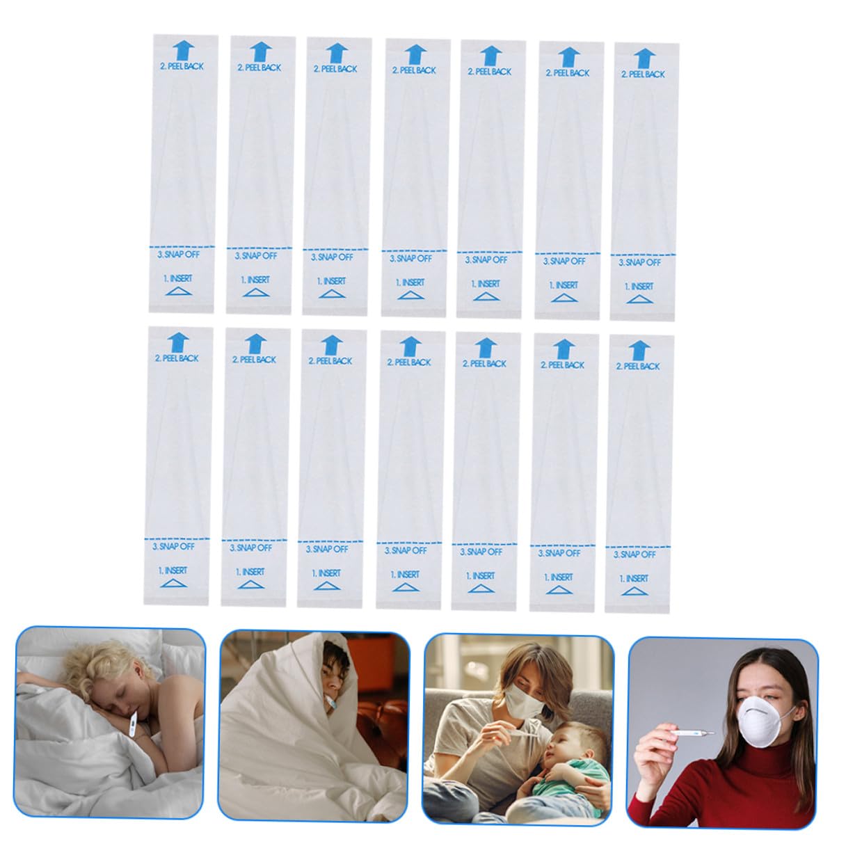 HOMSFOU Disposable Digital Protective Covers 200pcs Single-use Probe Sleeves Thin Film Hygienic Rectal Use for Home and Clinical Settings