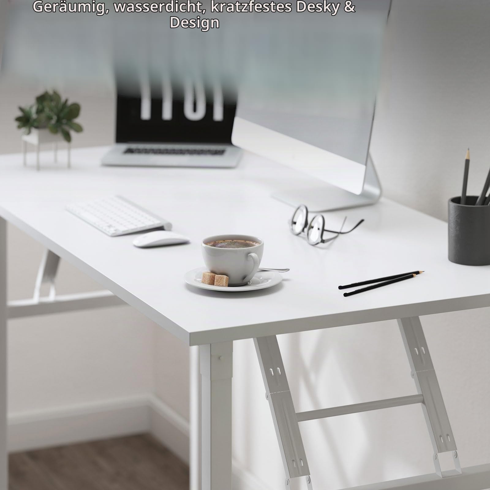 Klapptisch,Schreibtisch,Computertisch PC Tisch,Schreibtisch klein,Kleiner Klapptisch,Bürotisch Schreibtisch Holz Officetisch (Weiß, 120x60CM)
