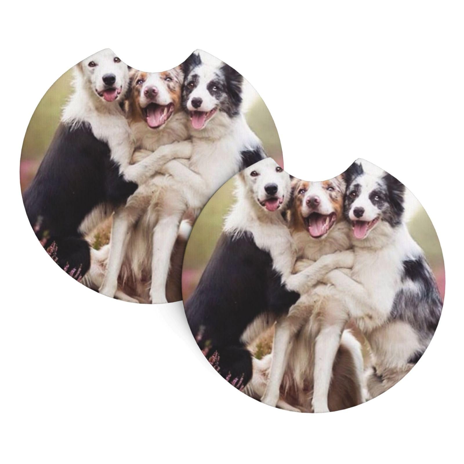 2 Sottobicchieri Auto Con Cane Chihuahua - Tappetini Antiscivolo In Neoprene 7 Cm