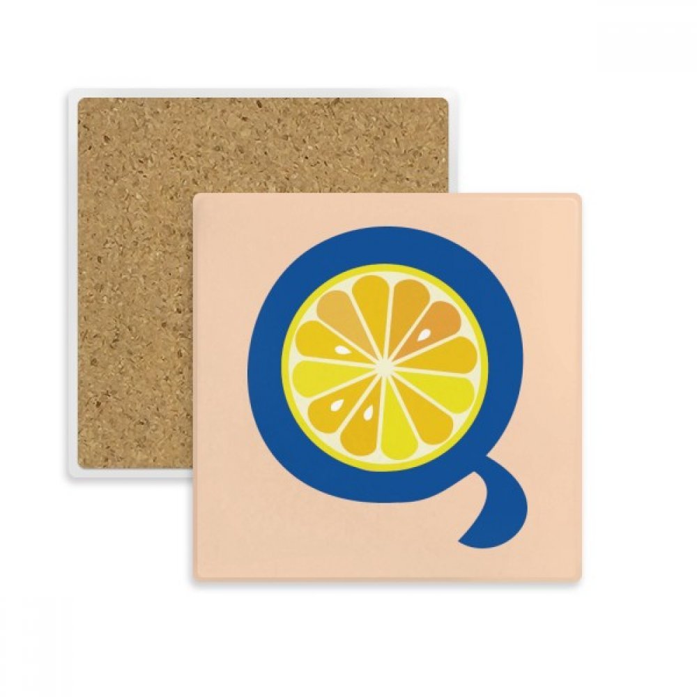 Mignon Motif carré Coaster Tasse Q Alphabet pour vos pauses café