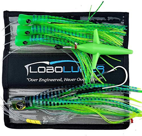 Lobo Lures Pelagic Magic Skipjack Hybrid Daisy Chain Marlin & Tuna Trolling Lure Urethane USA Made (#200 Green Mahi)