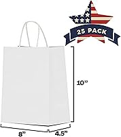 Vista 26 de Qutuus Bolsas de regalo de papel negro con asas, 50 unidades de 8 x 4.5 x 10 pulgadas, bolsa de papel kraft negro con asas a granel para compras