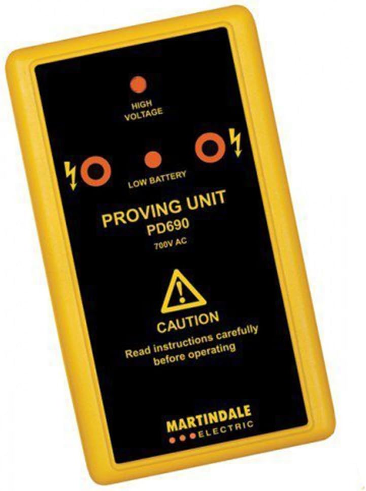 Martindale PD690 - 700 Volt AC Proving Unit, Suitable For Any Brand Of 230V And 415/440V AC 2 Pole Voltage & Continuity Tester/Indicator, Can Also Test Drummond & Other Filament Test Lamps, Designed To Fully Check Voltage Indicators from Testermans