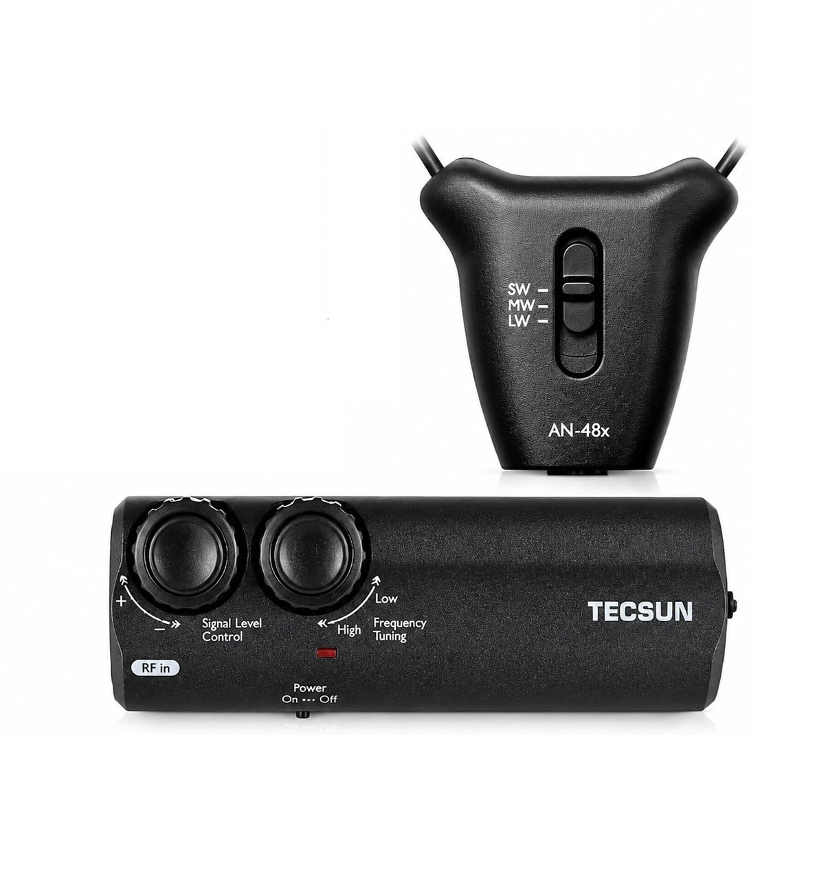 Tecsun AN-48x Antena de Bucle Activa Portátil para LW/MW/SW, Amplificador de Señal para Receptores de Radio