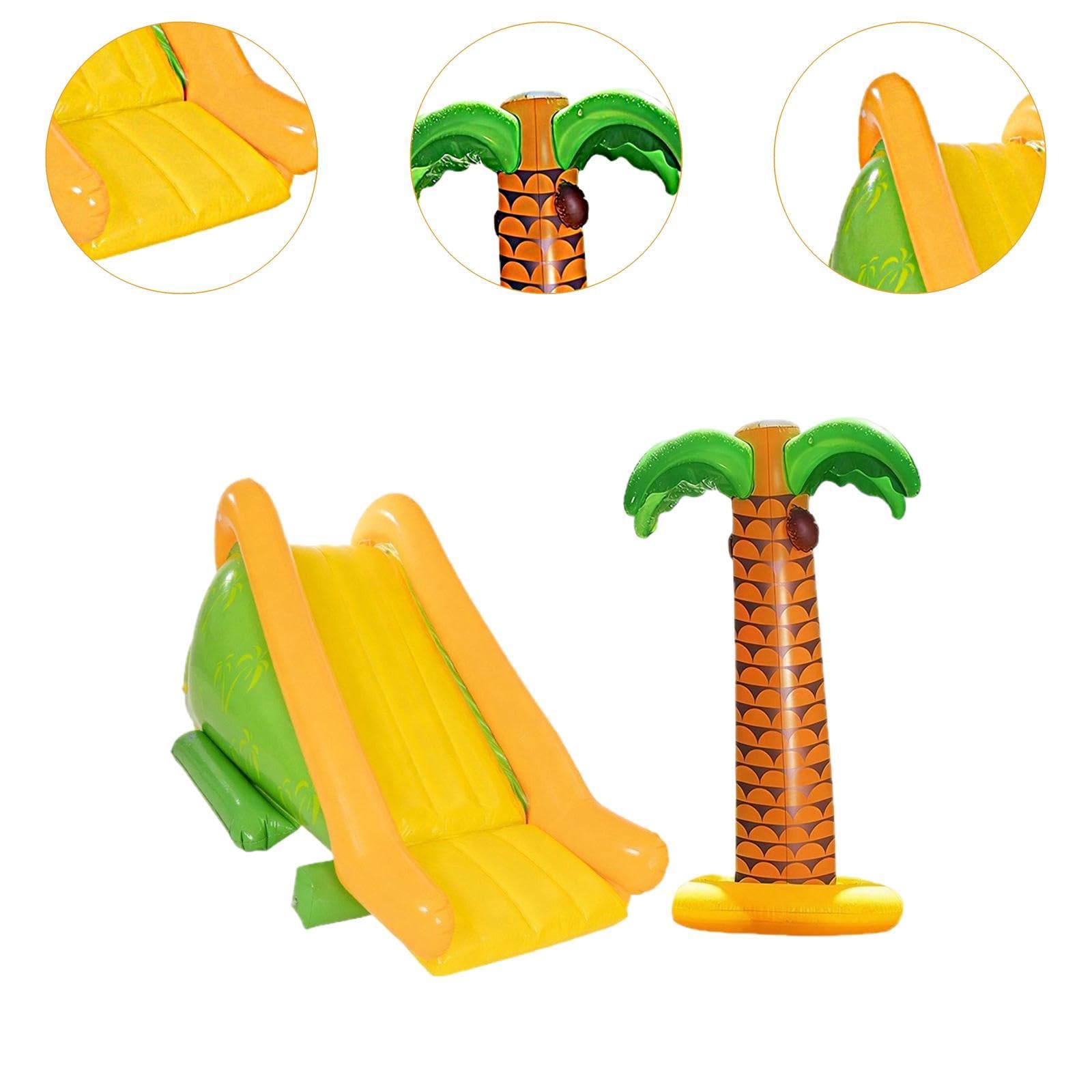 Scivolo Gonfiabile per Piscina, Gonfiaggio E Sgonfiaggio Facili E Veloci, Gradino Largo, Potente Scivolo Acquatico, Gioco per Parco Giochi