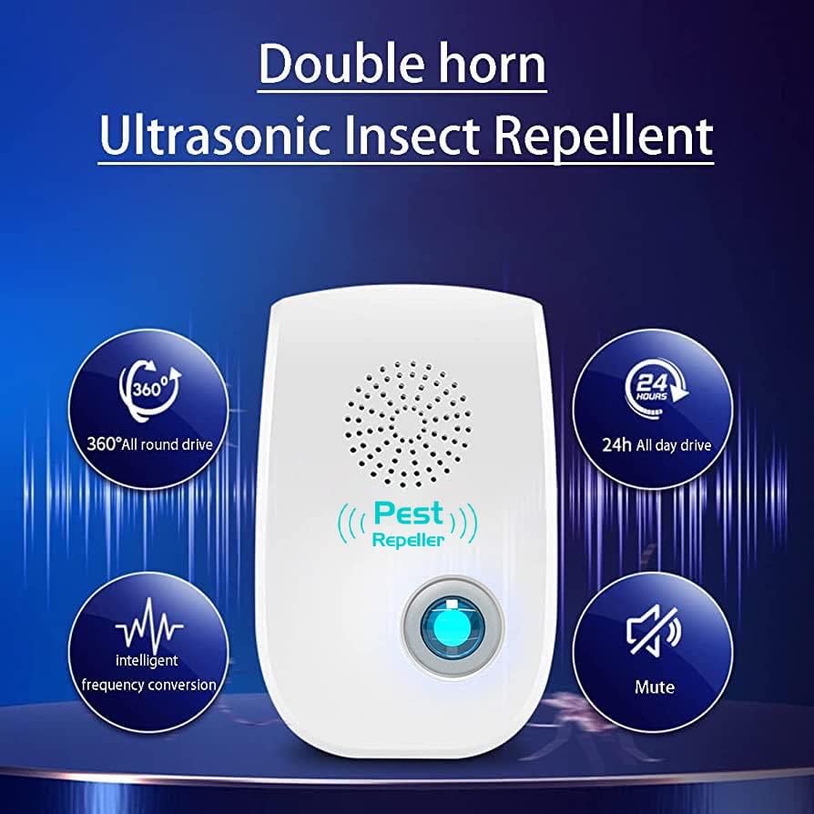 Miniatura 4 de Repelente de plagas ultrasónico dual mejorado 2023 paquete de 12 unidades repelente electrónico de plagas enchufe de control de plagas para insectos