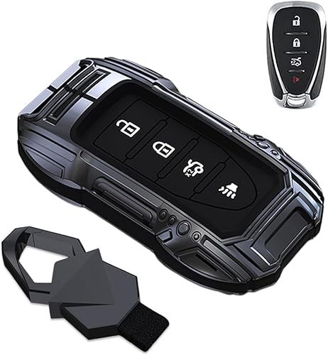 Miniatura 10 de Carcasa protectora inteligente de aleación de zinc para llave de automóvil, compatible con Chevrolet Chevy Malibu Camaro Cruze Traverse Spark
