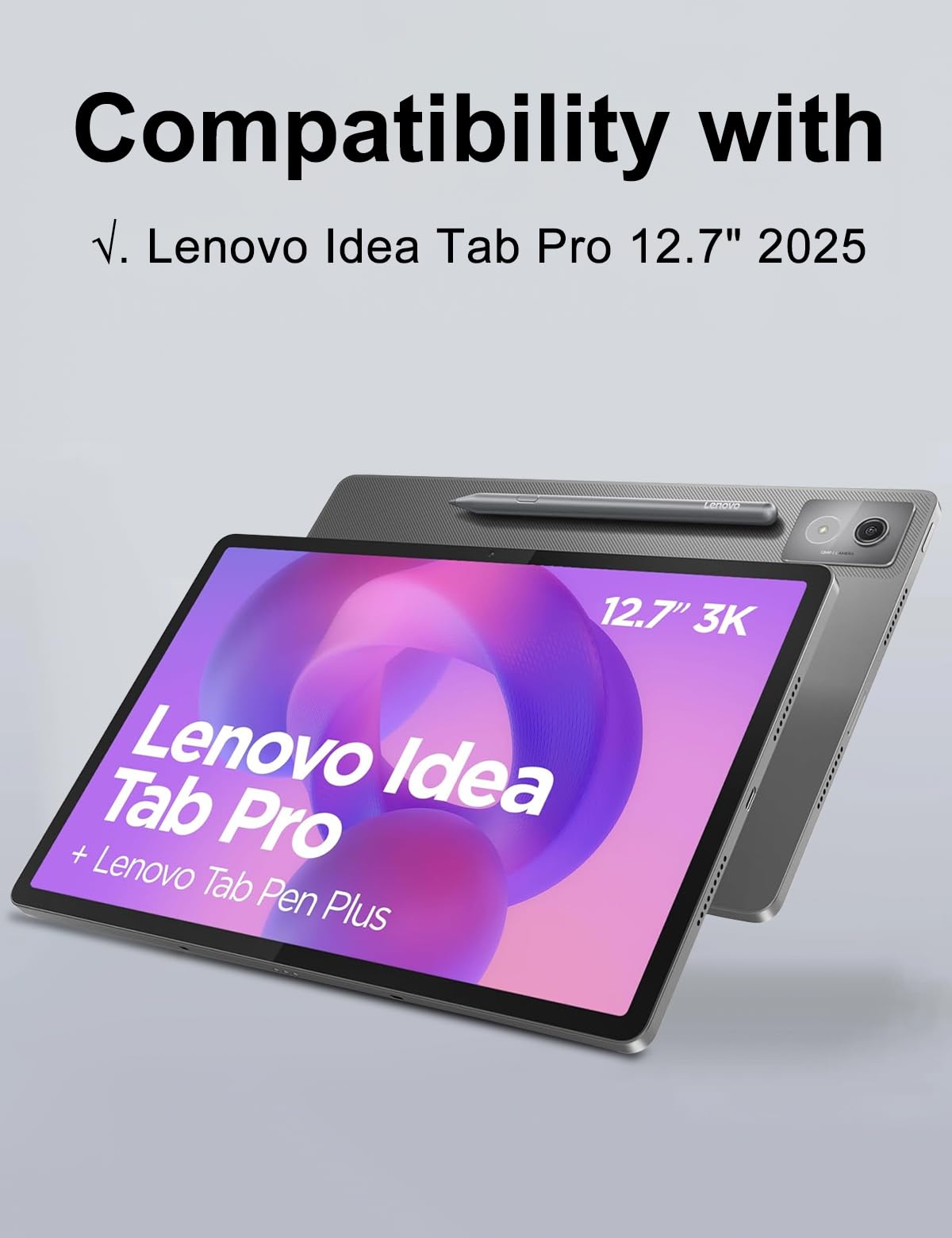 FOGARI Etui do Lenovo Idea Tab Pro 2025 - Panel dotykowy Klawiatura do Lenovo Idea Tab Pro Tablet 12,7", AZERTY Trackpad Bezprzewodowa klawiatura magnetyczna Bluetooth, czarna