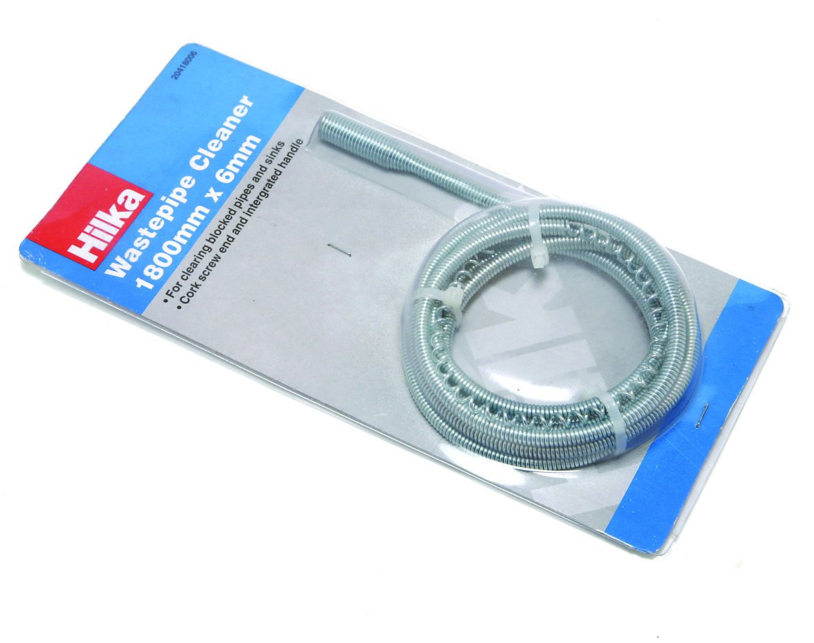 Hilka Wastepipe Cleaner Unblocker. Clear sinks waste pipe drains toilets U-Bends