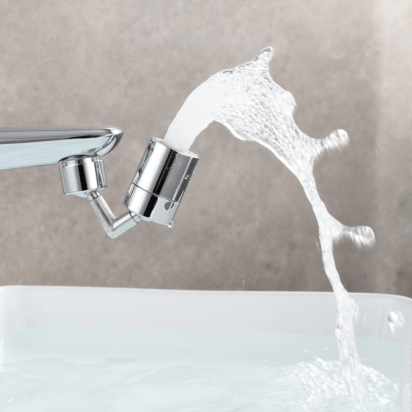 Aérateur de robinet 2 modes avec double fonction jet et filtre anti-éclaboussures