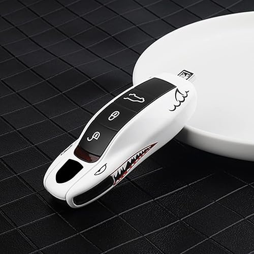 Miniatura 7 de Funda para llave de coche, diseño de tiburón, fundas de plástico compatibles con Porsche Macan, Panamera Cayenne 911, Boxster Cayman 718 (llave A)