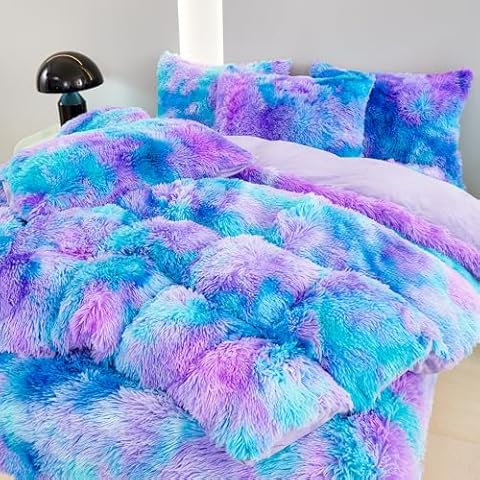 SUCSES Plush Shaggy Bedding Set Cover