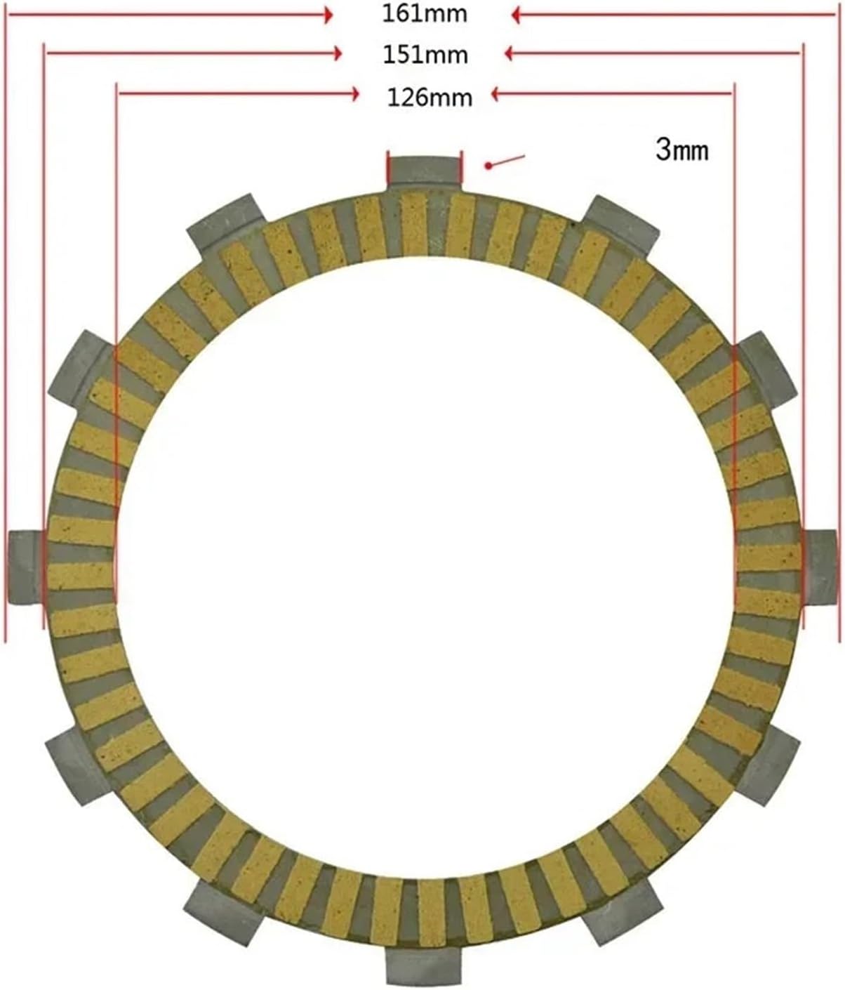 10Pcs Motorcycle Friction Clutch Disc Plates Fit for Suzuki GSX1300 R GSX1300R