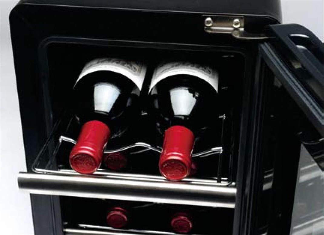 Caso WineCase 6 Independiente 6botella(s) A - Enfriador de vino (Independiente, 3 estanterías, Negro, Acero inoxidable, Acero inoxidable, GS, 6 botella(s))
