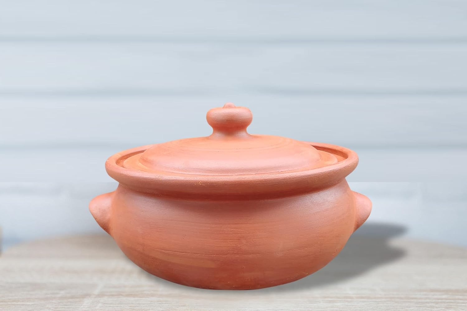 Buy EZAHK Earthen Clay Handi Bowl Type with Lid, Clay Pot for Cooking