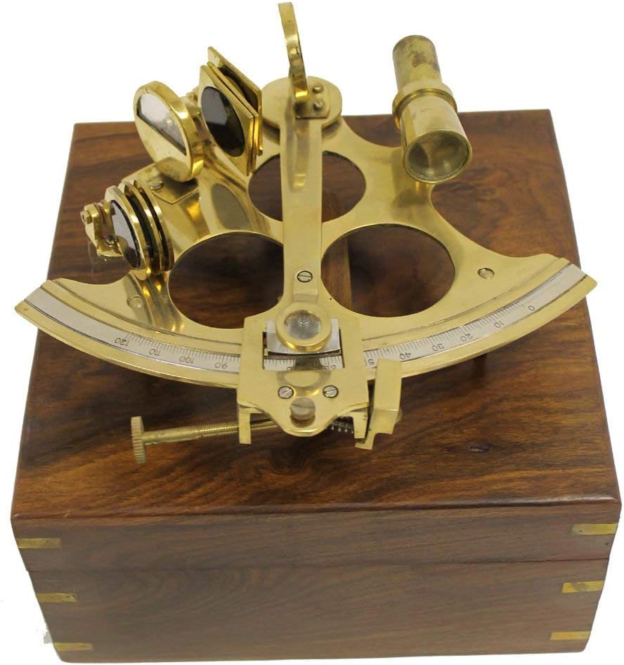 Brass Sextant Maritime Nautical Marine Captain Sextant 8" Astrolabe