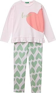 Pig(Maglia+Pant) 3VD00P06Z Juego de Pijama, Rosa, 140 para Niñas