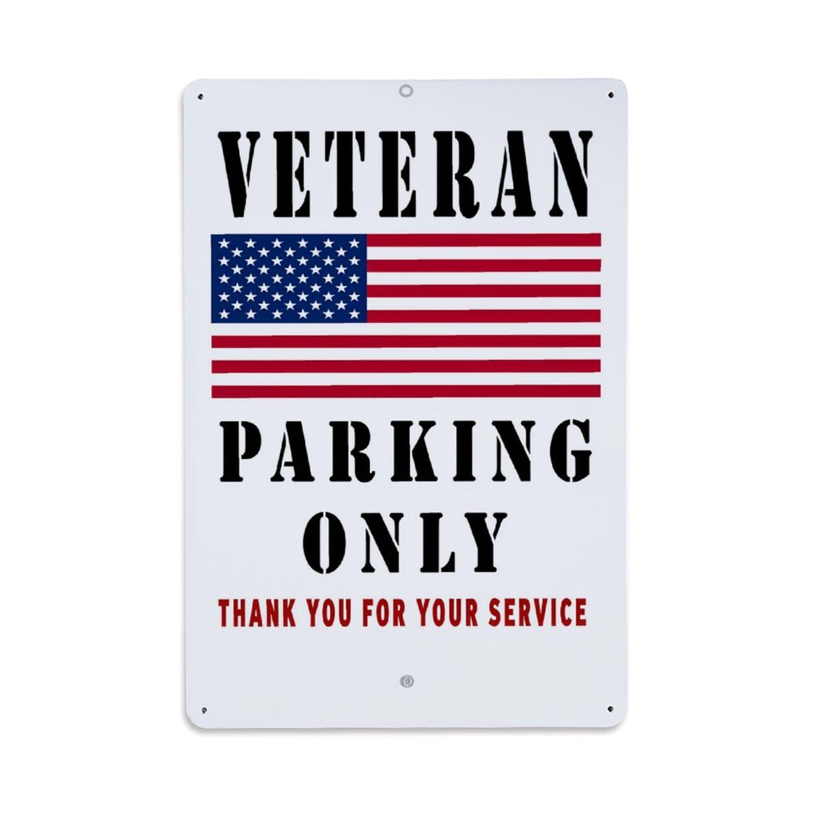 Jdfenggu Vintage Veteran Parking Only Flag Thank Retro Metal Tin Sign, Decor Art Poster For Bar, Home, Man Cave, Kitchen, Laundry Room Gift 8X12inch