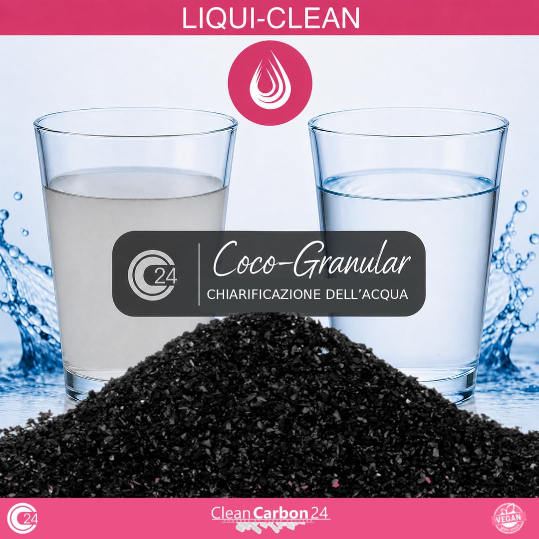 Clean Carbon 24 LIQUI-CLEAN Granuli di carbone attivo 8×30 Mesh, 10 L | 5 kg