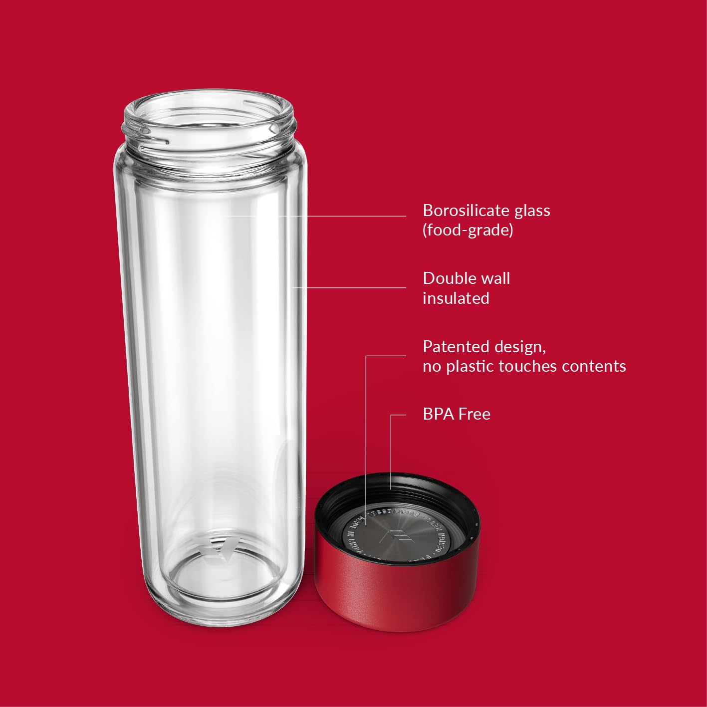 PERFCT VESSELガラス瓶 Amazon.com: EVER VESSEL Glass Multi Tea Infuser Bottle 14oz