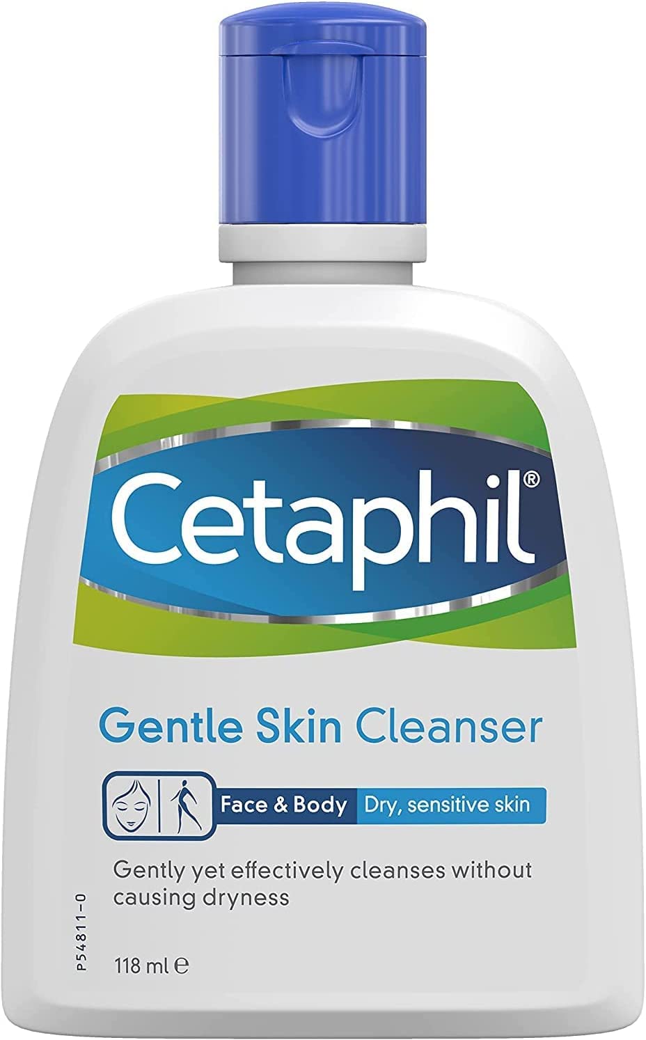 Cetaphil Gentle Skin Cleanser 118ml, Travel-Size Soap-Free Face & Body Cleanser for Sensitive Skin, Cleanses Without Stripping, Cabin-Bag Friendly, Use With or Without Water, Normal to Dry Skin