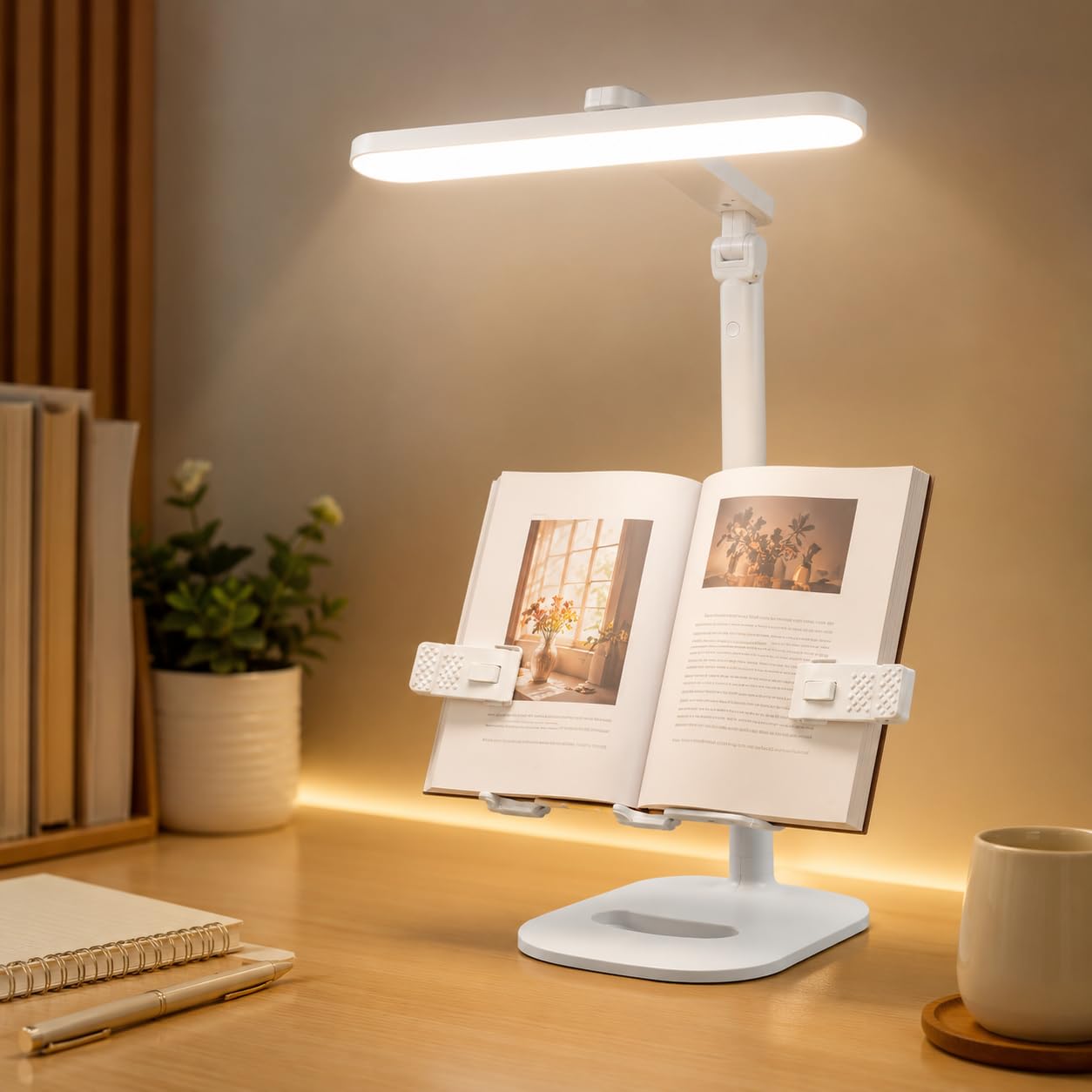 One94Store Book Holder LED Table Lamp with 1800mAh Battery, Touch Control Brightness & Color Temperature Adjustment, Portable Study Lamp with 80cm USB Cable for Home, Office, Bedroom & Study Desk-image-35