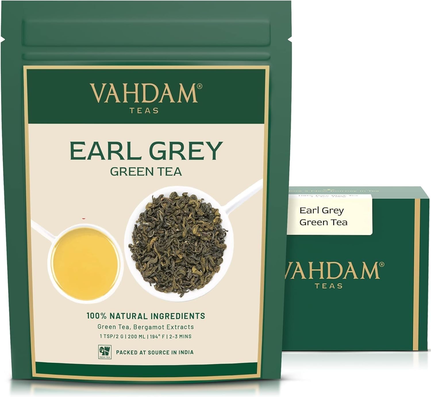 Descubre VAHDAM: Té Verde Earl Grey Suelto para 100 Tazas